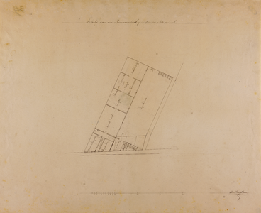 214726 Plattegrond van het ontwerp voor een bewaarschool voor 300 kinderen op een locatie achter de stadswal te ...
